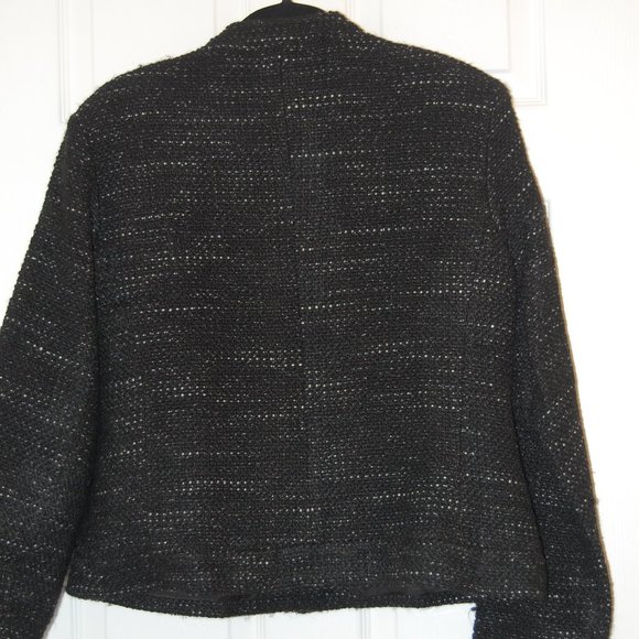 CHICO'S DESIGN  Black/White Tweed  Women's Jacket Size 2 - Picture 2 of 7